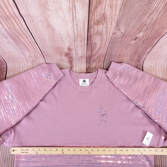 Disney Parks Disneyland Resort Spirit Jersey Size Large Sequins Iridescent Pink - Picture 15 of 16